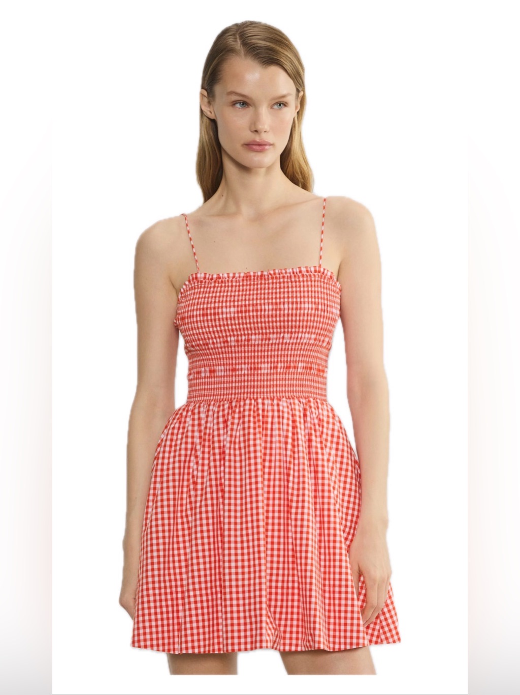 Sunday Best Red Gingham Smocked Mini Dress